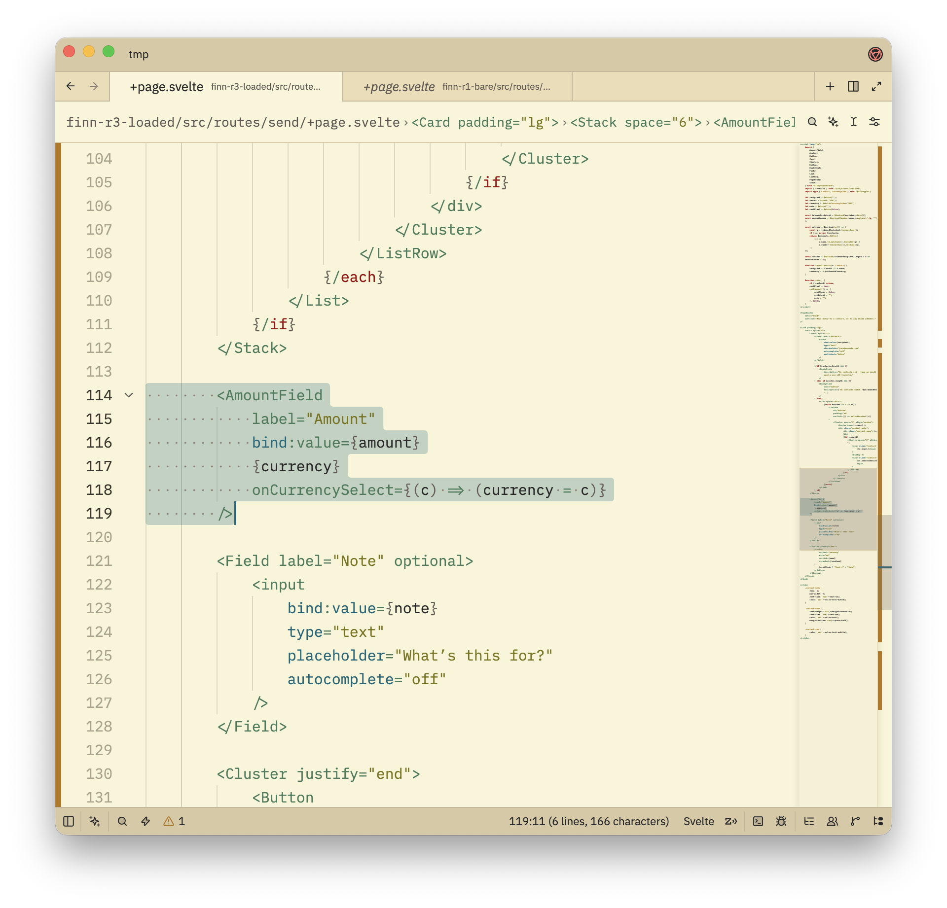 Loaded branch: composed from documented primitives