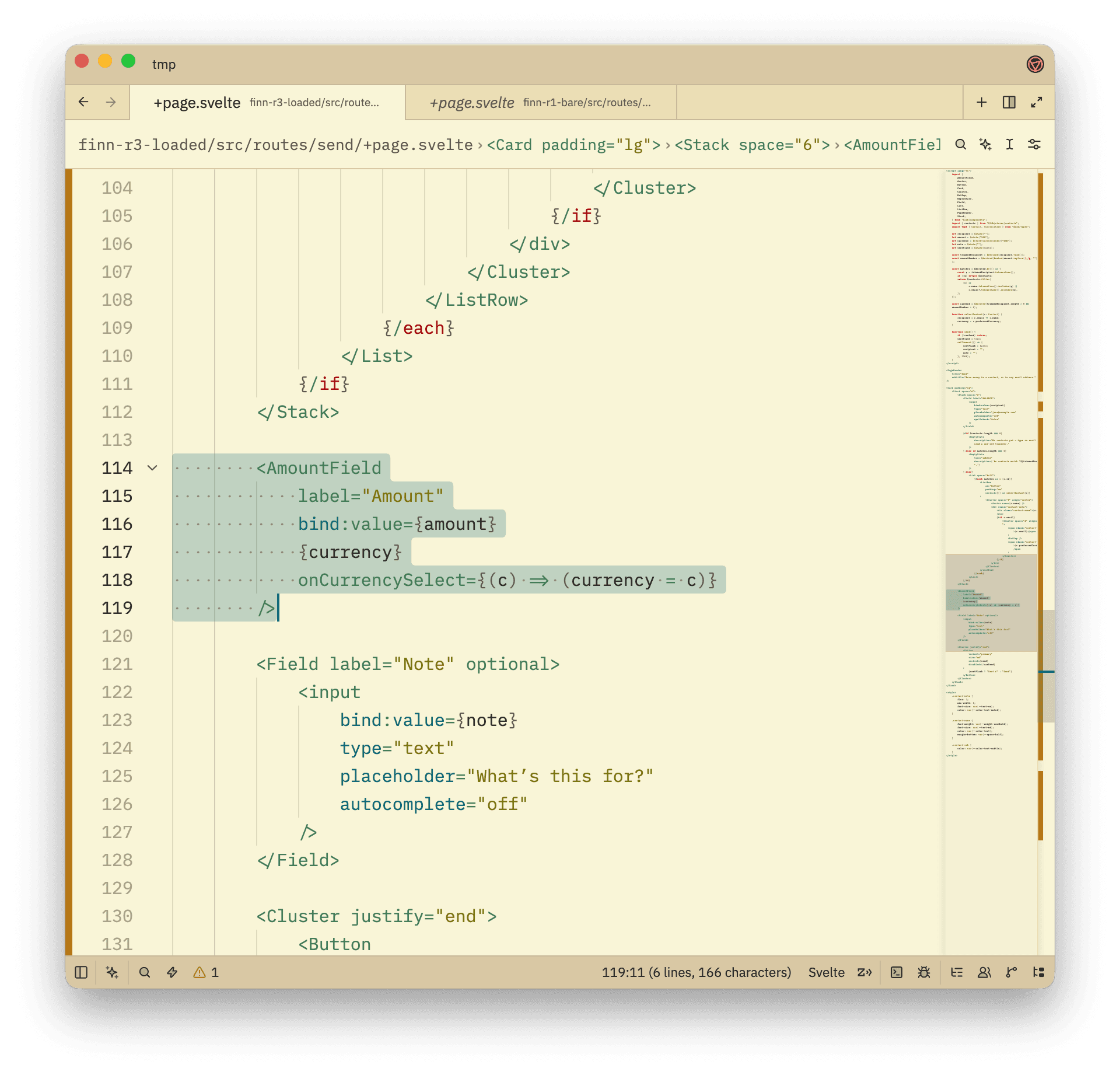 Loaded branch: composed from documented primitives